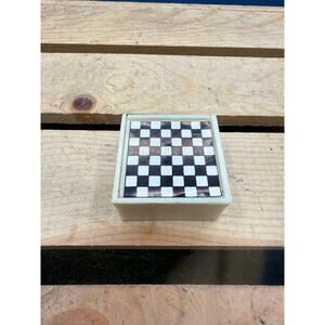 Vintage Travel Chess Set Made in Hong Kong-Miniature Set w/Sliding Lid